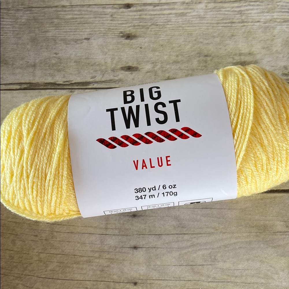 Big Twist Pale Yellow Yarn 6 Oz Acrylic